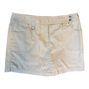 Y2K Cargo Utility Mini Skirt Skort Women's Mid Rise‎ Khaki New York Euro Core